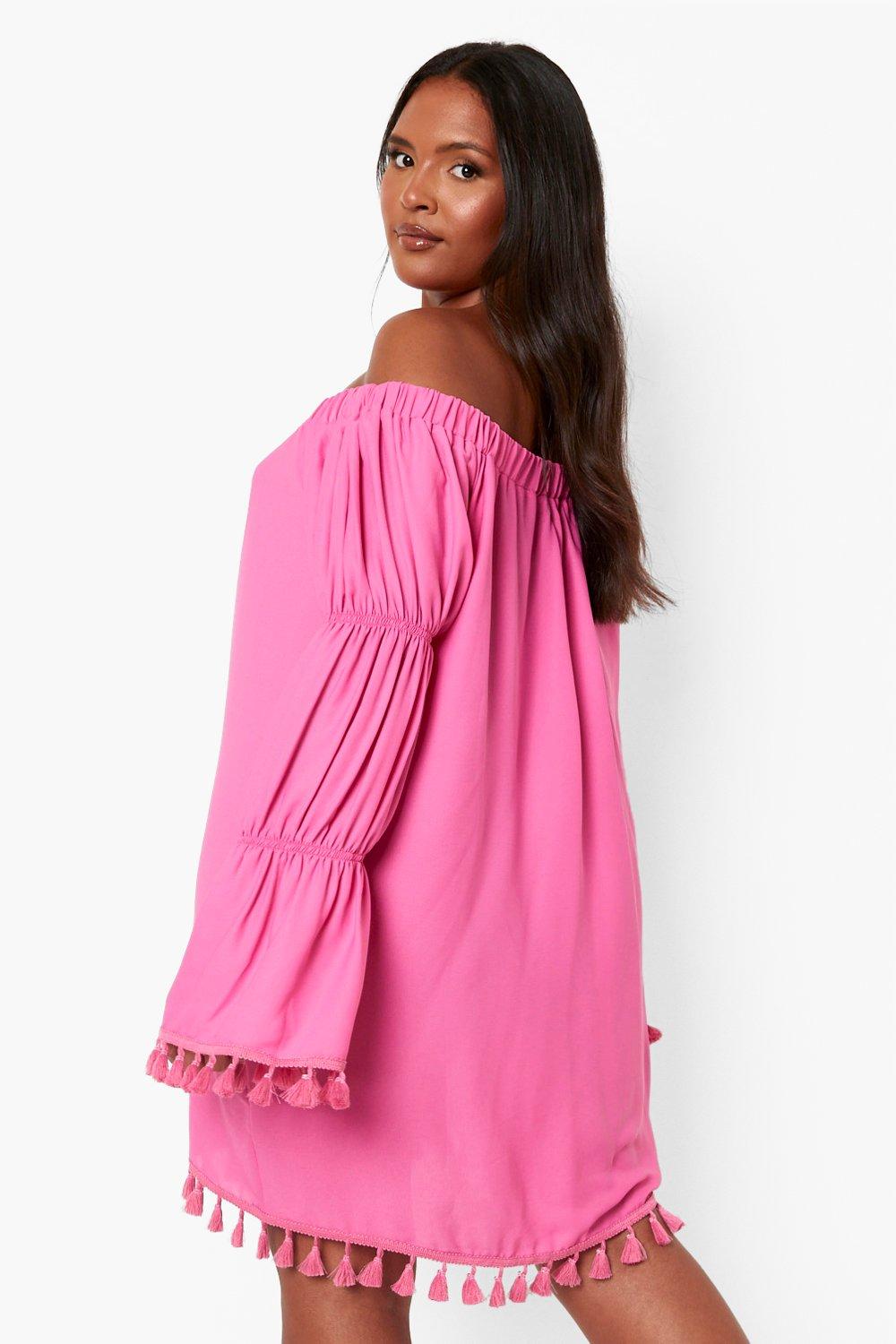 Pink shift 2025 dress long sleeve